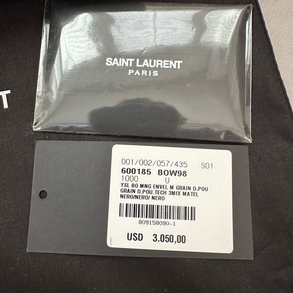 🌟SOLD🌟 NWT YSL Triquilt Black Envelope Bag - Picture 8 of 13